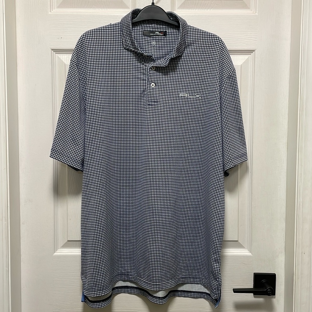 RALPH LAUREN RLX | Polo | Checked | Collar | Sweat Wicking |Golf Shirt | Size L